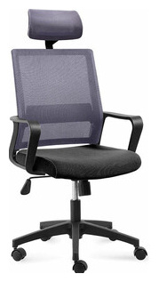 Офисное кресло NORDEN Бит 815A AF03 T09 черный пластик / темно серая сетка черная ткань 815А