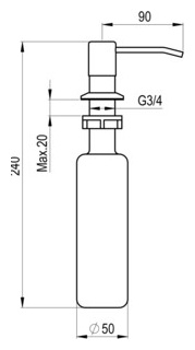 Дозатор для моющих средств Point PN3201B 350 мл  черный