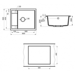 Кухонная мойка и смеситель Point Римо 60 с дозатором  черная (PN3010B PN3101B PN3201B) PN3010B + PN3201B