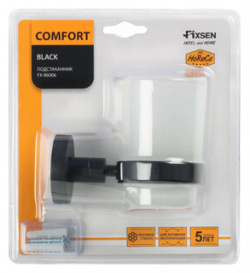 Стакан для ванной Fixsen Comfort Black черный матовый/стекло матовое (FX 86006) FX 86006