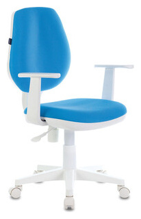 Кресло офисное Brabix Fancy MG 201W с подлокотниками  пластик белый голубое TW 55 (532411) 532411