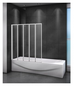 Шторка для ванны Cezares Relax V 5 120x140 прозрачная  серый (RELAX 120/140 C Bi) Bi