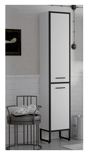 Шкаф пенал Corozo Айрон 35 чёрный/белый (SD 00000410) SD 00000410