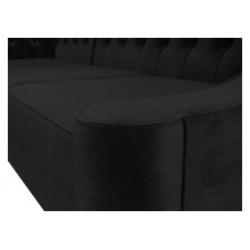 Кухонный угловой диван АртМебель Бронкс велюр черный левый угол 110368L