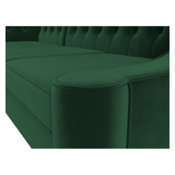 Кухонный угловой диван АртМебель Бронкс велюр зеленый левый угол 110364L