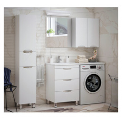 Мебель для ванной Corozo Алиот 120 левая  напольная под стиральную машину белая К