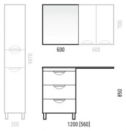 Мебель для ванной Corozo Алиот 120 левая  напольная под стиральную машину белая