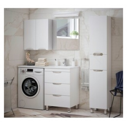 Мебель для ванной Corozo Алиот 120 правая  напольная под стиральную машину белая