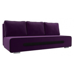 Прямой диван АртМебель Приам микровельвет фиолетовый 107408
