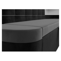 Кухонный угловой диван АртМебель Тефида велюр серый черный правый угол 107513