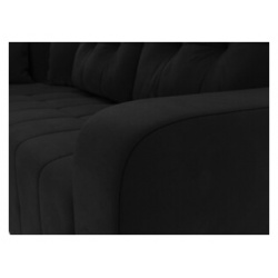 Угловой диван АртМебель Кембридж микровельвет черный левый угол 108825L