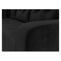 Угловой диван АртМебель Кембридж велюр черный левый угол 108817L