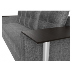 Прямой диван Лига Диванов Атланта Лайт со столом рогожка серый правый (112489R) 112489R