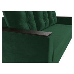 Прямой диван Лига Диванов Атланта Лайт без стола велюр зеленый (112638) 112638