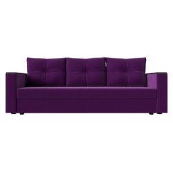 Прямой диван Лига Диванов Атланта Лайт без стола микровельвет фиолетовый (112650) 112650