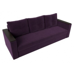 Прямой диван Лига Диванов Атланта Лайт без стола велюр фиолетовый (112641) 112641