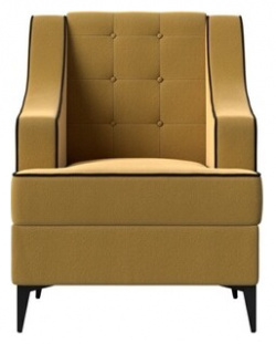 Кресло Лига Диванов Марк микровельвет желтый\коричневый (111875) 111875