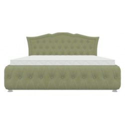Кровать двуспальная Мебелико Герда микровельвет зеленый 108300