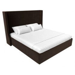 Кровать Мебелико Ларго микровельвет коричневый 101327