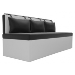 Кухонный диван Мебелико Метро эко кожа черно белый 28565