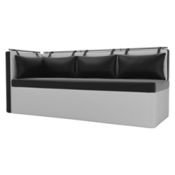 Кухонный угловой диван Мебелико Метро эко кожа черно белый угол левый 28571L