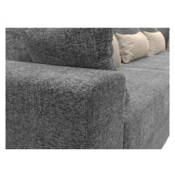 Угловой диван Мебелико Майами Long рогожка серый серый/бежевый правый угол 114880