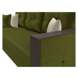 Угловой диван Мебелико Валенсия микровельвет зеленый левый угол 29085L