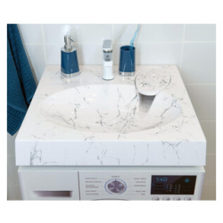 Раковина над стиральной машиной Stella Polar Миро 60х60 с кронштейнами  белый мрамор (SP 00000841) SP 00000841