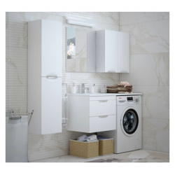 Мебель для ванной Corozo Алиот 120 левая  подвесная под стиральную машину белая