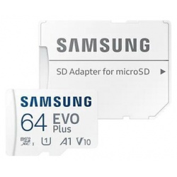 Флеш карта Samsung microSDXC 64Gb Class10 MB MC64KA/RU EVO PLUS + adapter (MB MC64KA/RU)