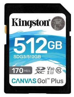 Флеш карта Kingston SDXC 512Gb Class10 SDG3/512GB Canvas Go  Plus w/o adapter (SDG3/512GB)