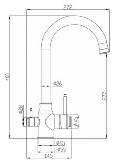 Смеситель для кухни ZorG Steel Hammer SH 763 INOX BRONZE PVD с подключением фильтра  бронза