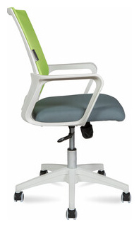 Офисное кресло NORDEN Бит LB 815BW AF07 T58 белый пластик / зеленая сетка темно серая ткань