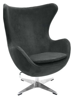 Кресло Bradex Egg Chair графит  искусственная замша (FR 0642) FR 0642