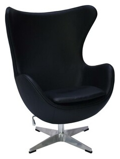 Кресло Bradex Egg Chair черный  натуральная кожа (FR 0808) FR 0808
