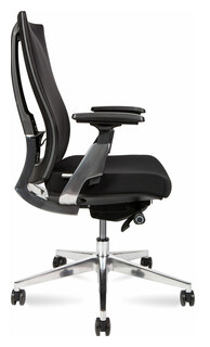 Офисное кресло NORDEN Vogue aluminium LB CH 203B B BB черный пластик / черная сетка ткань алюминий база
