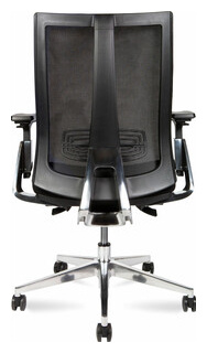 Офисное кресло NORDEN Vogue aluminium LB CH 203B B BB черный пластик / черная сетка ткань алюминий база