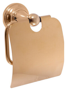 Держатель туалетной бумаги Rav Slezak Morava с крышкой  золото (MKA0400Z) MKA0400Z