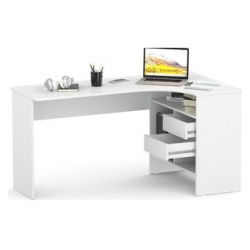 Стол письменный СОКОЛ СПм 25 белый правый Тип  Форма стола
