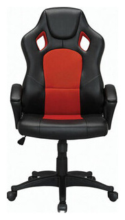 Кресло офисное Brabix Rider EX 544 экокожа черная/ткань красная  (531583) 531583