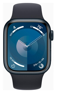 Смарт часы Apple Watch Series 9 A2978 41мм OLED корп темная ночь Sport Band рем разм брасл :150 200мм (MR8X3LL/A) MR8X3LL/A