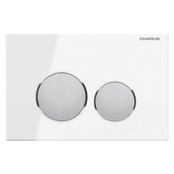 Кнопка смыва Charus Bagliore белое стекло (FP 330 WHITE 10) FP 10 Коллекция