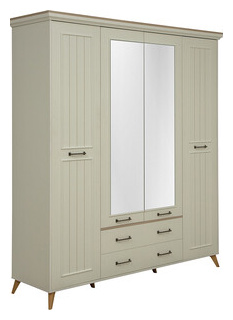 Шкаф для одежды ОЛМЕКО 61 10 Бэлла(4 х дверный с зеркалом) (белый/небула) (ML876880532) ML876880532