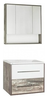 Мебель для ванной Style line Экзотик 80 бетон  белый глянец Бали