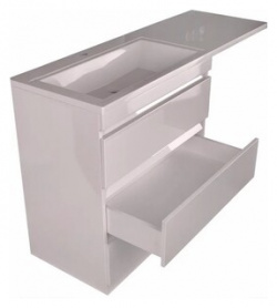 Мебель для ванной Style line Даллас Люкс 78 (140L) три ящика  под стиральную машину белая
