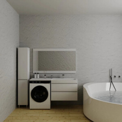 Мебель для ванной Style line Даллас Люкс 78 (140R) подвесная  под стиральную машину белая