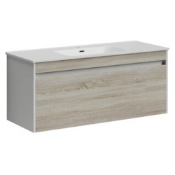 Мебель для ванной Sancos Smart 120 два ящика  дуб бардолино/белый