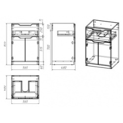 Мебель для ванной Dreja Vega 60 (120) левая  белый глянец