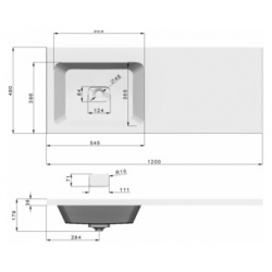 Мебель для ванной Dreja Vega 60 (120) левая  белый глянец