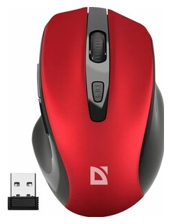 Мышь беспроводная Defender Prime MB 053 red (USB  6 кнопок оптическая 1600dpi) (52052) 52052